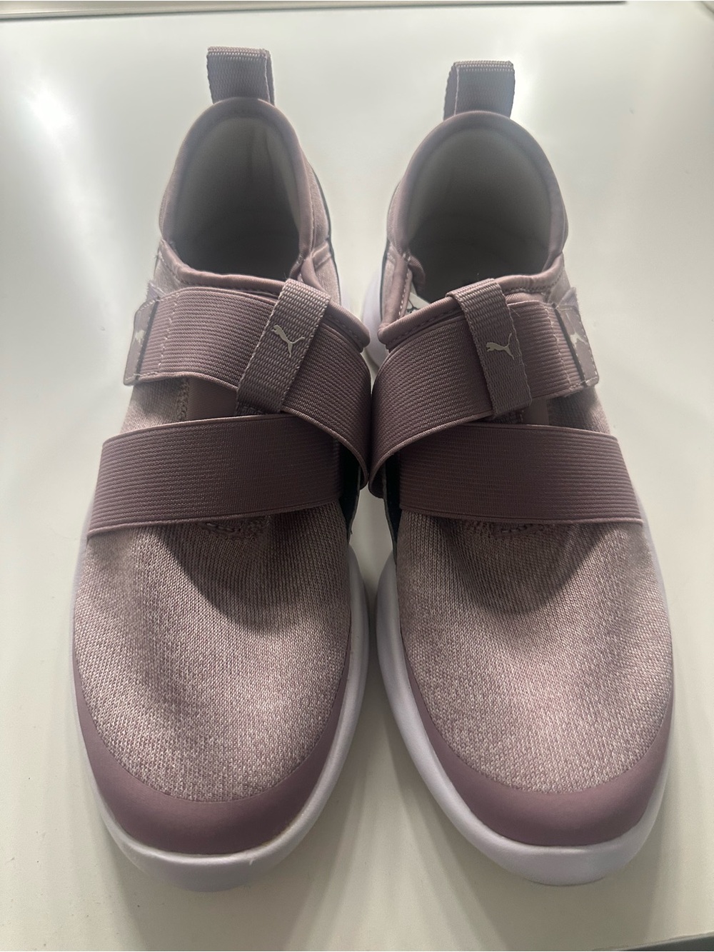 Puma Mauve Slip-On Cross-Strap Sneakers